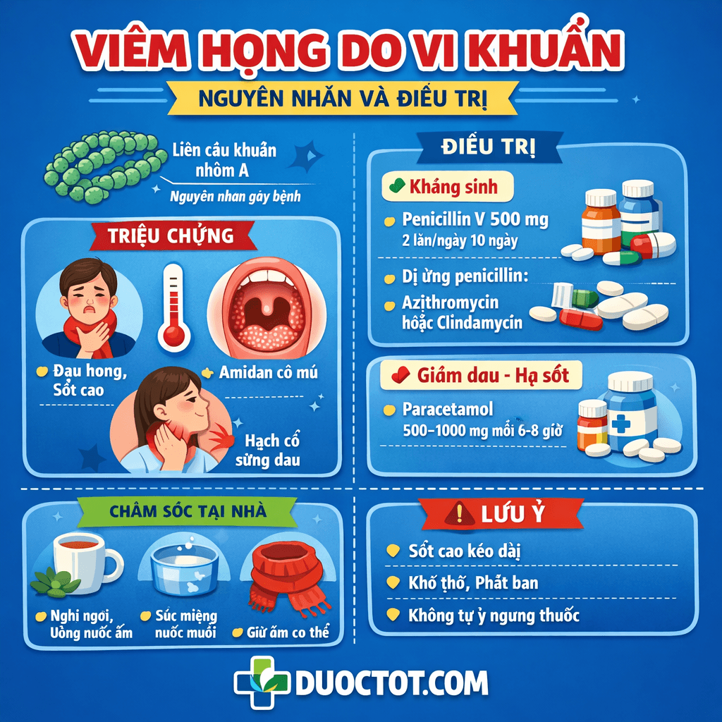 Liều thuốc điều trị Viêm họng do vi khuẩn Liều thuốc điều trị Viêm họng do vi khuẩn